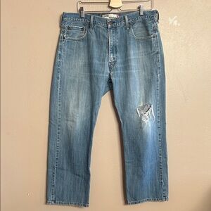 Levi’s 569 Men's Loose Straight Blue Jeans. Size 36X30. Vintage-Baggy-Raggedy.
